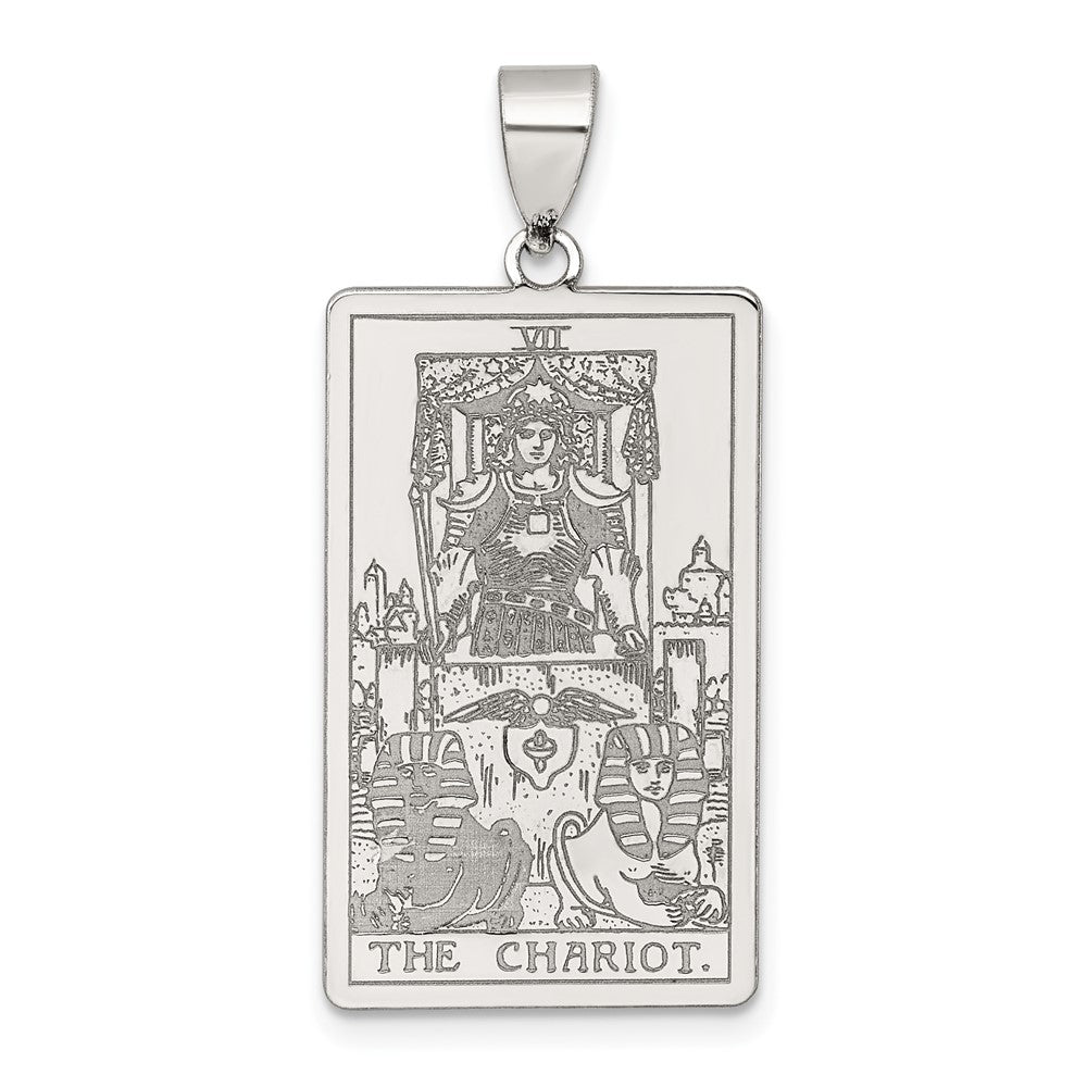 Sterling Silver The Chariot Tarot Card Pendant
