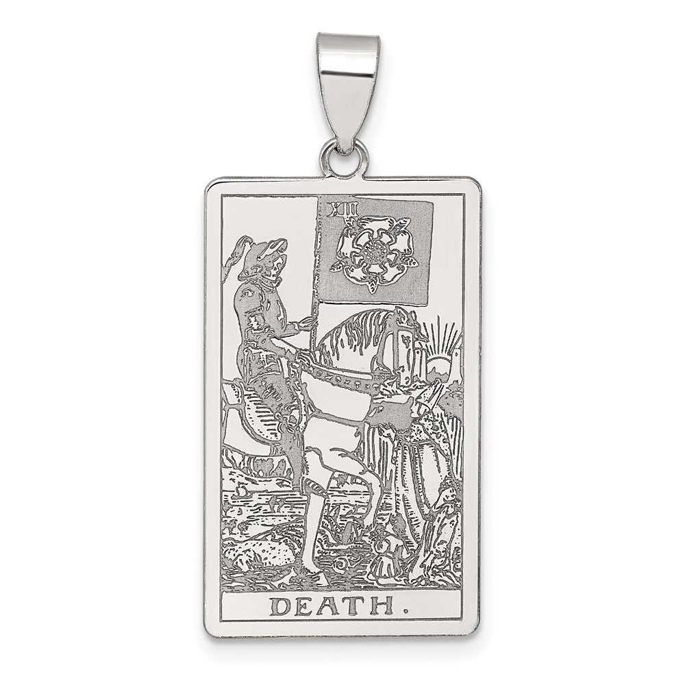 Sterling Silver Death Tarot Card Pendant