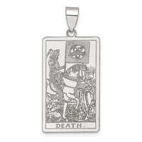 Sterling Silver Death Tarot Card Pendant