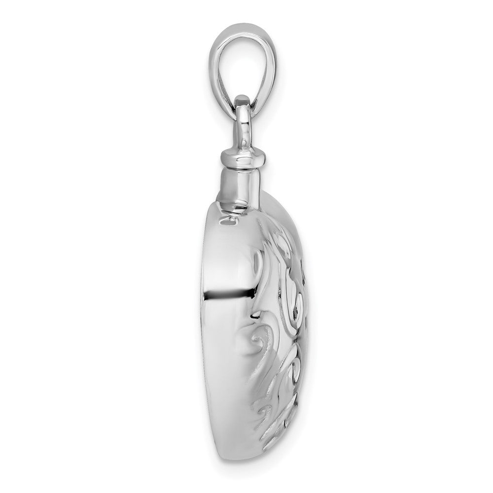 Sterling Silver RH-plt Polish Enamel Always in My Heart Ash Holder Pendant