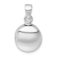 Sterling Silver Rhodium-plated Polished Sand Dollar Ash Holder Pendant