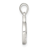 Sterling Silver Polished Pink and White CZ Whale Pendant