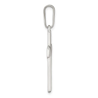 Sterling Silver Polished and Grooved Cross Pendant