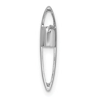 Sterling Silver Rhodium-plated Polished 3D Cross Chain Slide Pendant