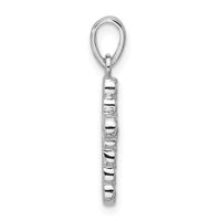 Sterling Silver Rhodium-plated CZ Polished Cross Pendant