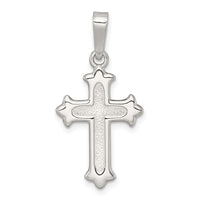 Sterling Silver Polished and Textured Cross Pendant