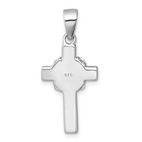 sterling Silver Rhodium-plated Black And White Crystal Cross Pendant
