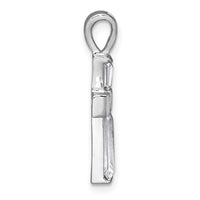 Sterling Silver Rhodium-plated Polished CZ Cross Pendant