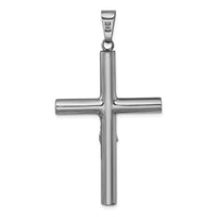 Sterling Silver Ruthenium Finish Polished Crucifix Pendant