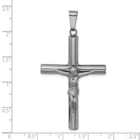 Sterling Silver Ruthenium Finish Polished Crucifix Pendant