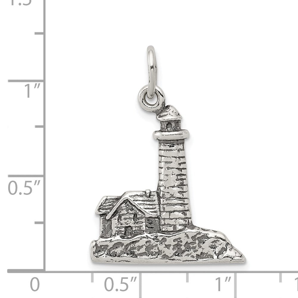 Sterling Silver Antiqued Lighthouse Charm