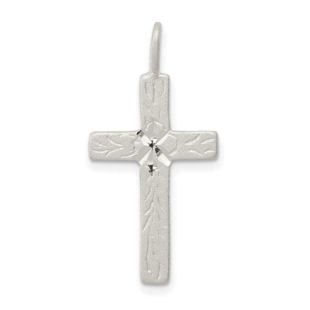 Sterling Silver Diamond-cut Cross Pendant