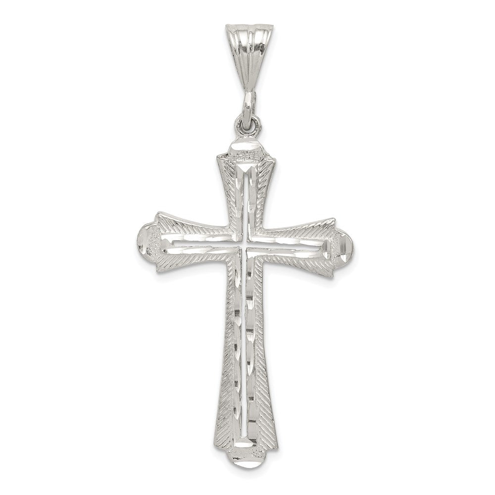Sterling Silver Diamond-cut Cross Pendant