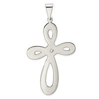 Sterling Silver Rhodium-plated Cross Pendant