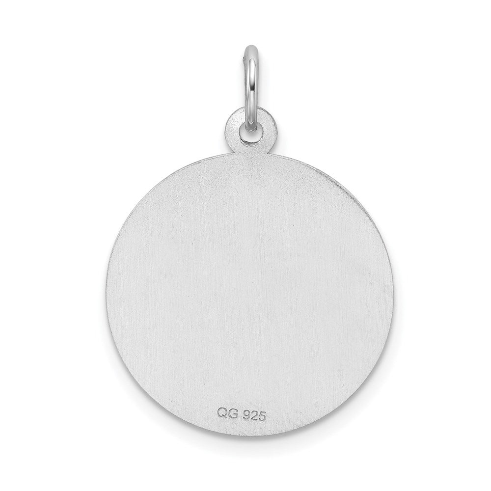 Sterling Silver Rhodium-plated Happy Anniversary Disc Charm