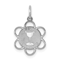Sterling Silver Rhodium-plated Holy Communion Disc Charm