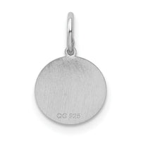 Sterling Silver Rhodium-plated Baptism Disc Charm