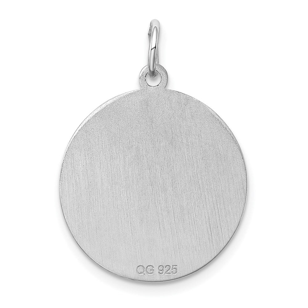 Sterling Silver Rhodium-plated Cocker Spaniel Disc Charm