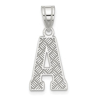 Sterling Silver Rhodium-plated Letter A Initial Pendant