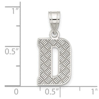 Sterling Silver Rhodium-plated Letter D Initial Pendant