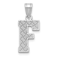 Sterling Silver Rhodium-plated Letter F Initial Pendant