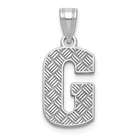 Sterling Silver Rhodium-plated Letter G Initial Pendant
