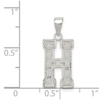Sterling Silver Rhodium-plated Letter H Initial Pendant