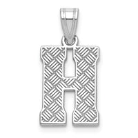 Sterling Silver Rhodium-plated Letter H Initial Pendant