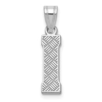 Sterling Silver Rhodium-plated Letter I Initial Pendant