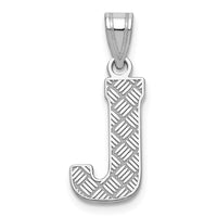 Sterling Silver Rhodium-plated Letter J Initial Pendant
