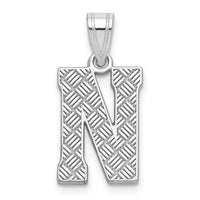 Sterling Silver Rhodium-plated Letter N Initial Pendant
