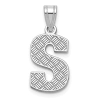Sterling Silver Rhodium-plated Letter S Initial Pendant