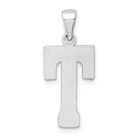 Sterling Silver Rhodium-plated Letter T Initial Pendant