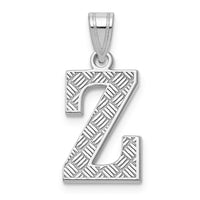 Sterling Silver Rhodium-plated Letter Z Initial Pendant