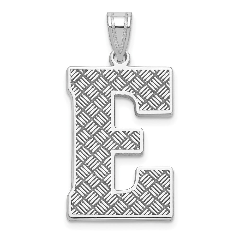 Sterling Silver Rhodium-plated Letter E Initial Pendant