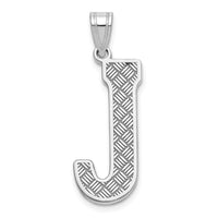 Sterling Silver Rhodium-plated Letter J Initial Pendant