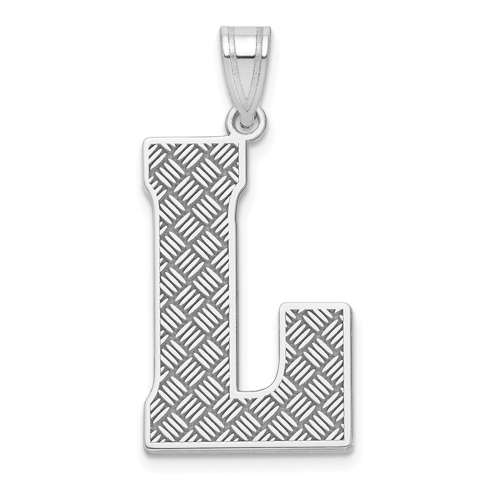 Sterling Silver Rhodium-plated Letter L Initial Pendant