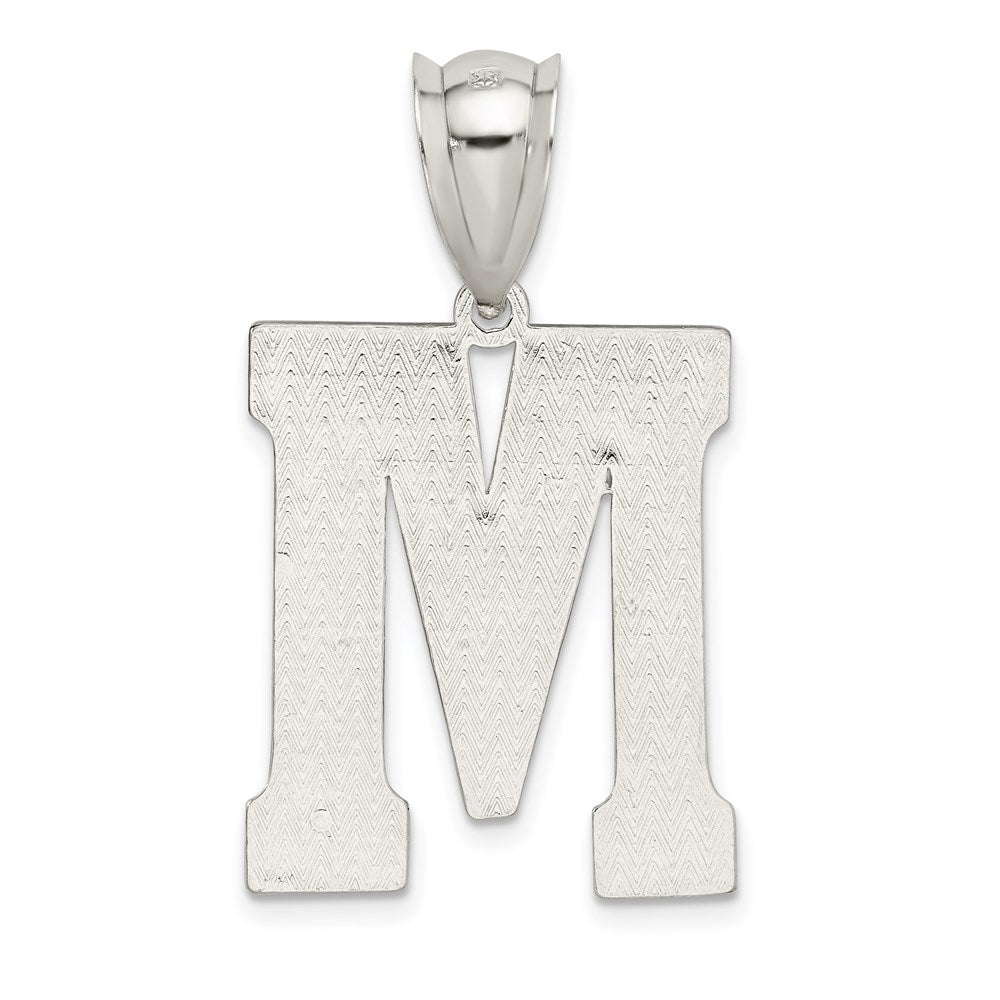 Sterling Silver Rhodium-plated Letter M Initial Pendant