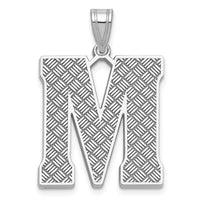 Sterling Silver Rhodium-plated Letter M Initial Pendant