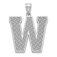 Sterling Silver Rhodium-plated Letter W Initial Pendant