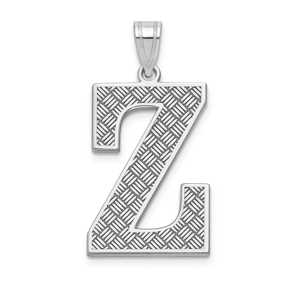 Sterling Silver Rhodium-plated Letter Z Initial Pendant