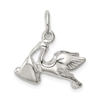 Sterling Silver STORK W/ BABY CHARM