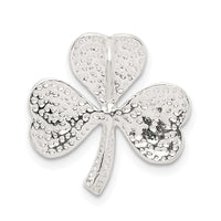 Sterling Silver Polished Diamond-cut Shamrock Chain Slide