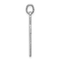 Sterling Silver Platinum-plated Cut-out Cross Charm