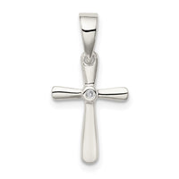 Sterling Silver CZ Cross Pendant