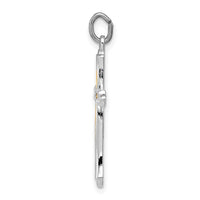 Sterling Silver Platinum-plated and Vermeil Cross Pendant