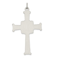 Sterling Silver Antiqued, Textured and Brushed Cross Pendant