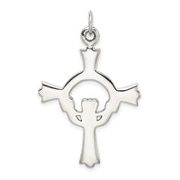 Sterling Silver Antiqued Claddagh Cross Charm