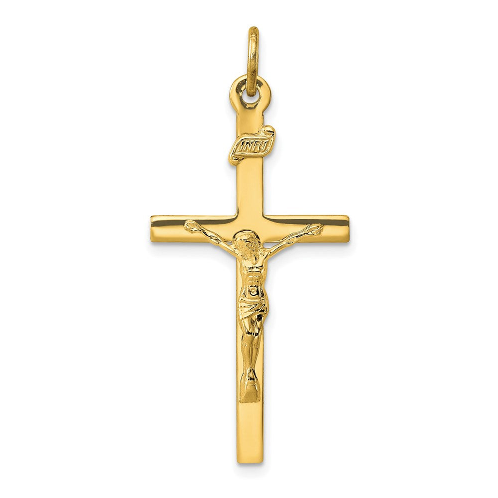 Sterling Silver Gold-plated INRI Crucifix Pendant