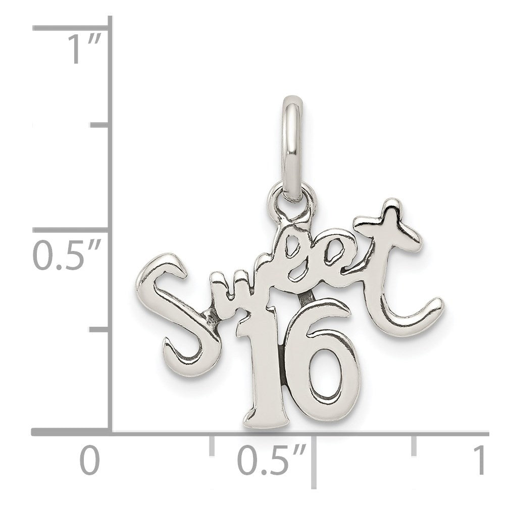 Sterling Silver Sweet 16 Charm